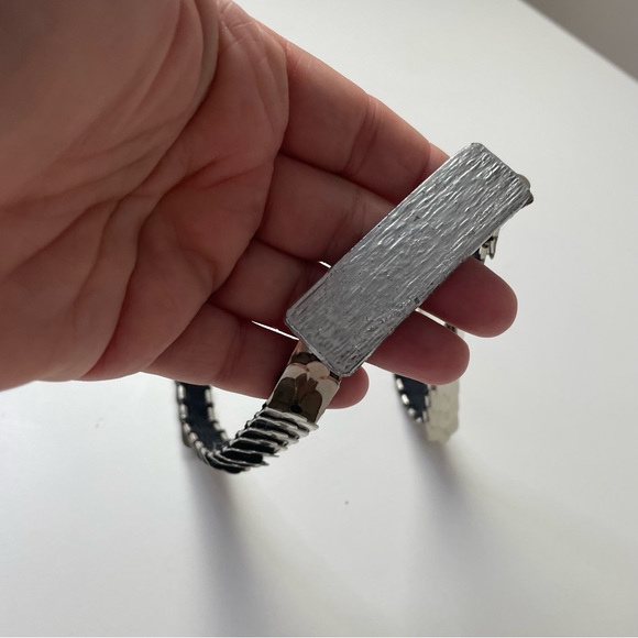 Vintage 80s Silver Toned Stretch Scale Waist Belt - Picture 6 of 12